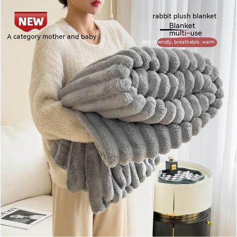 Soft Rabbit Fur Blanket